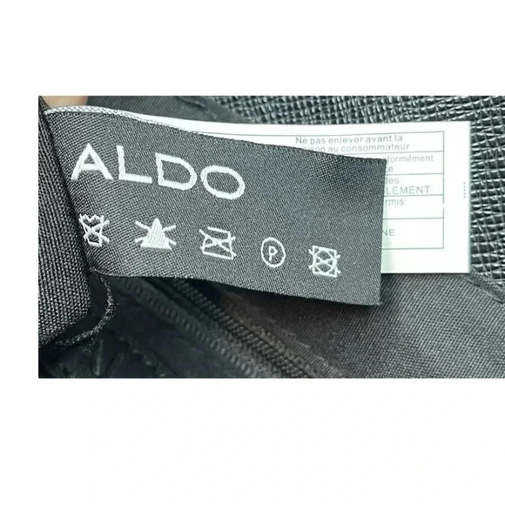 Aldo Messenger Bag Mens OS Black Textured Crossbody Flap Travel Office Bag‎